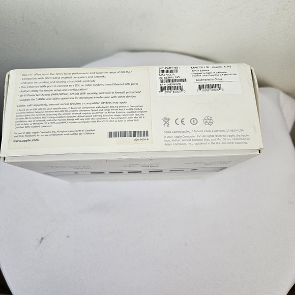 Apple AirPort Extreme MA073LL/A A1143 802.11n Wi-Fi Wireless Base Station - Picture 3 of 7